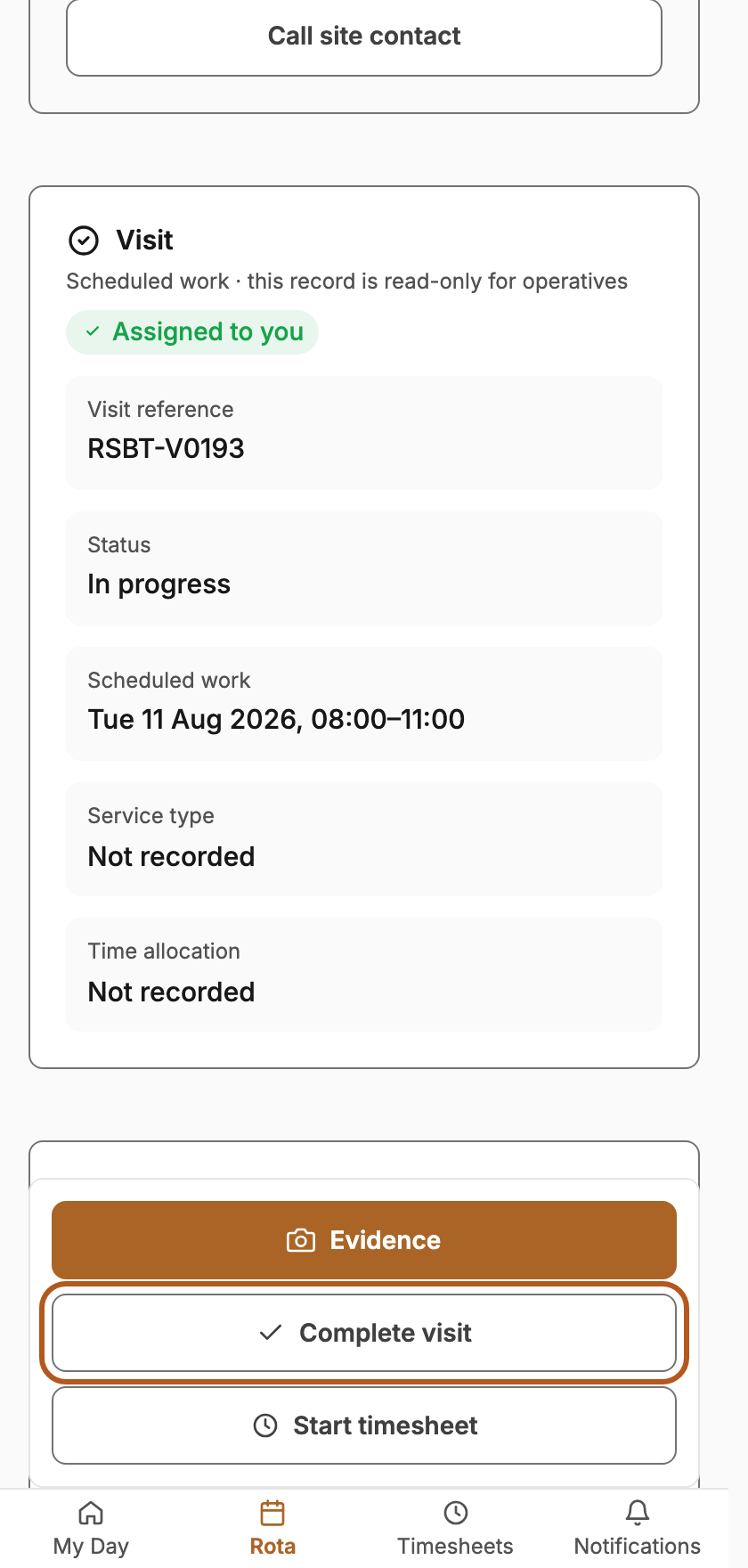Finished — tap complete