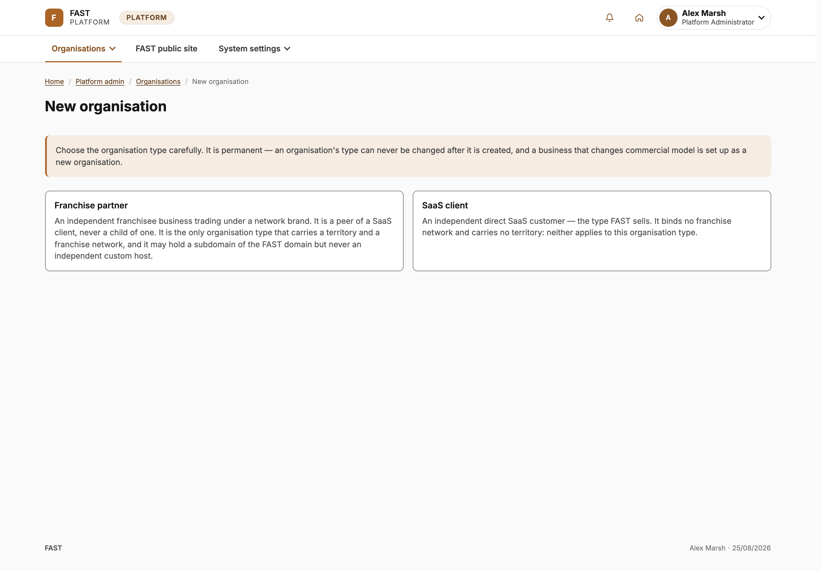 Choose SaaS client