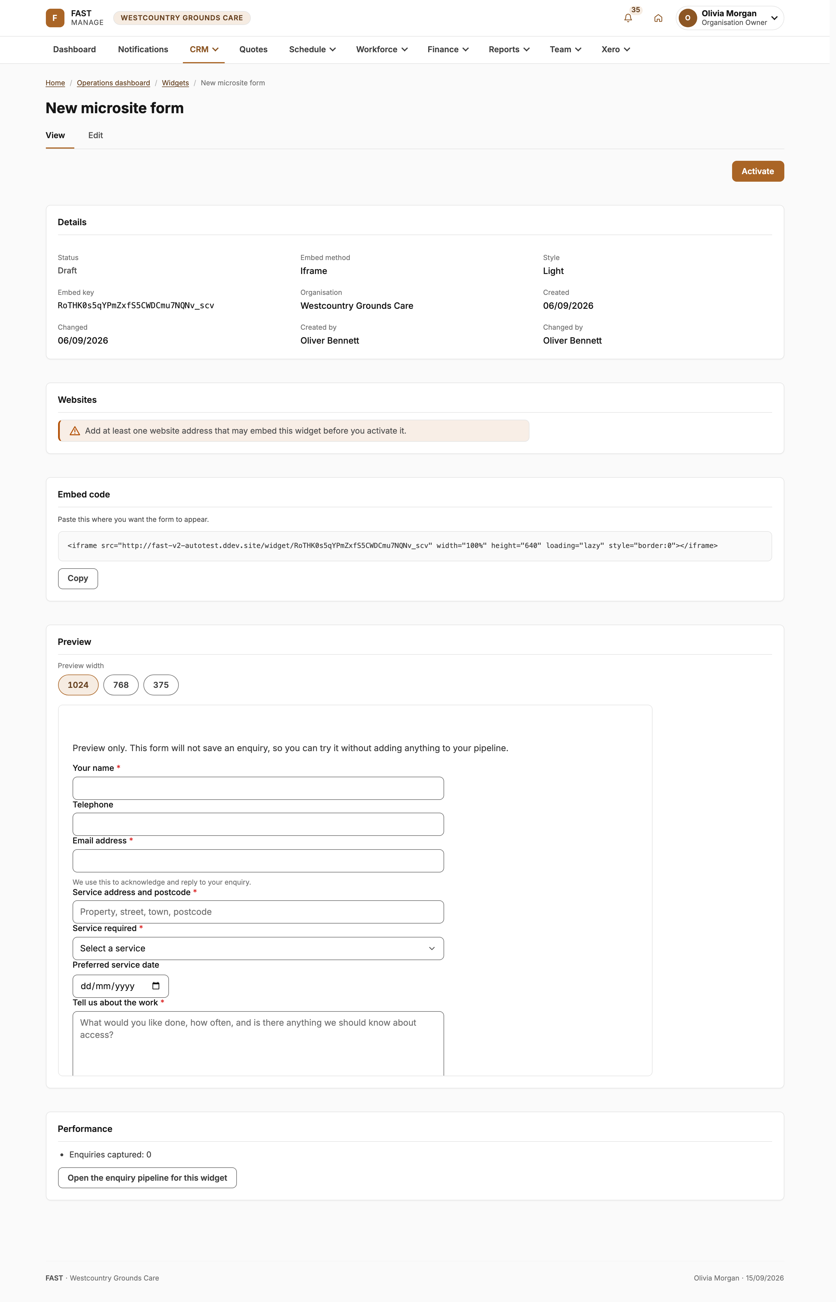 A draft with no website refuses to go live