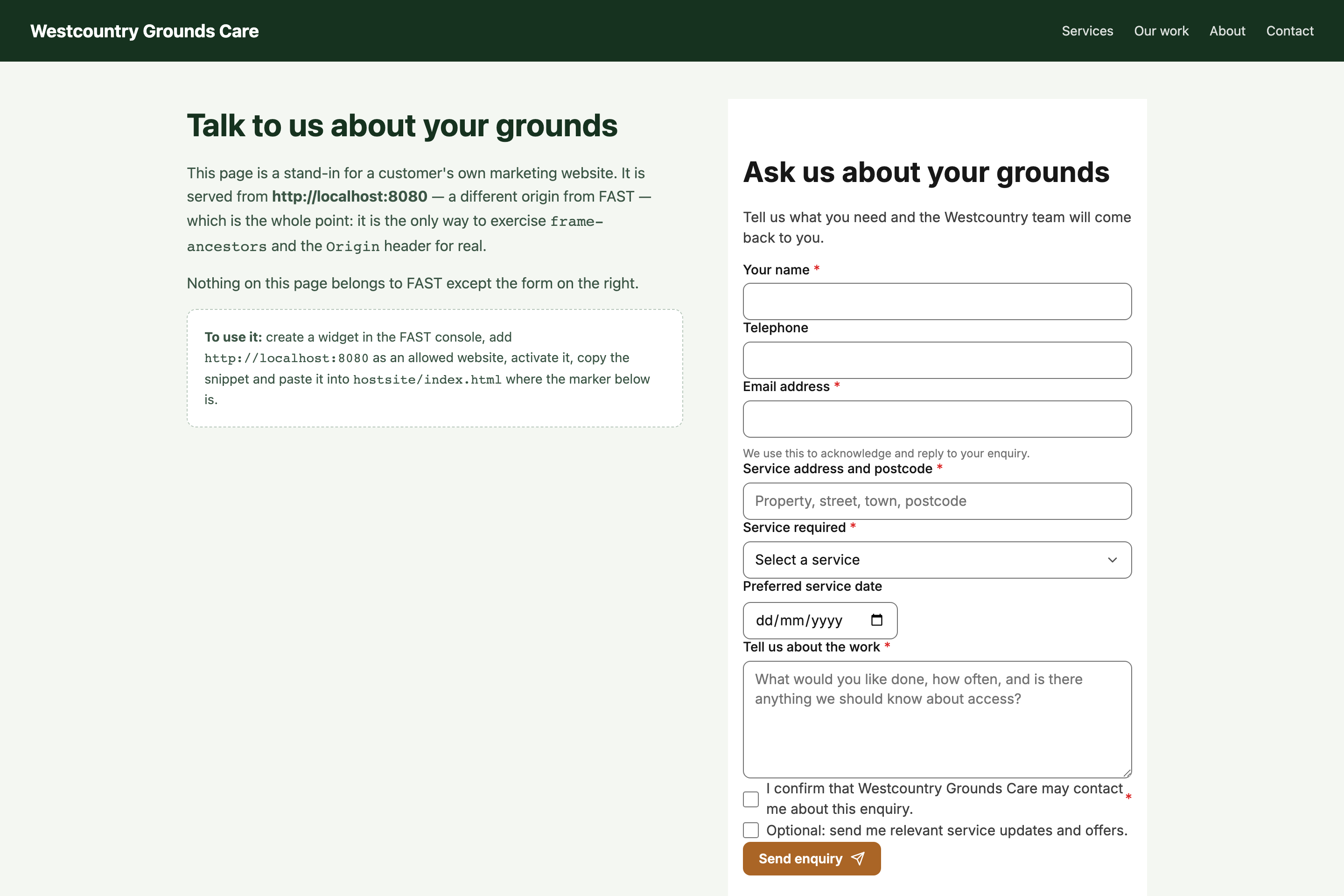 On your own website
